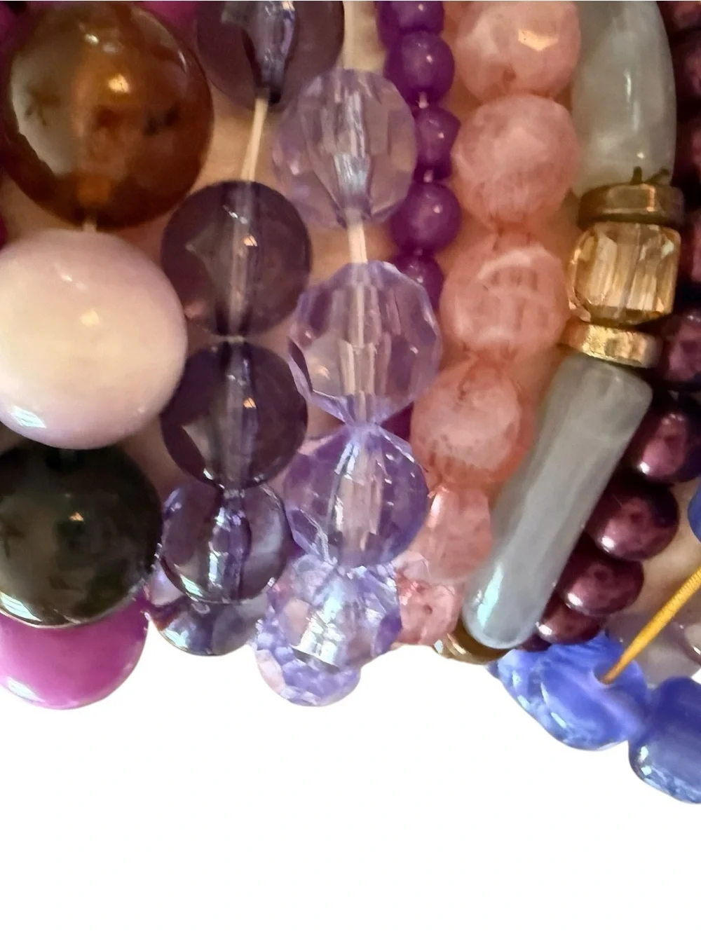 Large Purple Beaded Stackable Bracelets Set -13 Bracelets Beautiful 💜